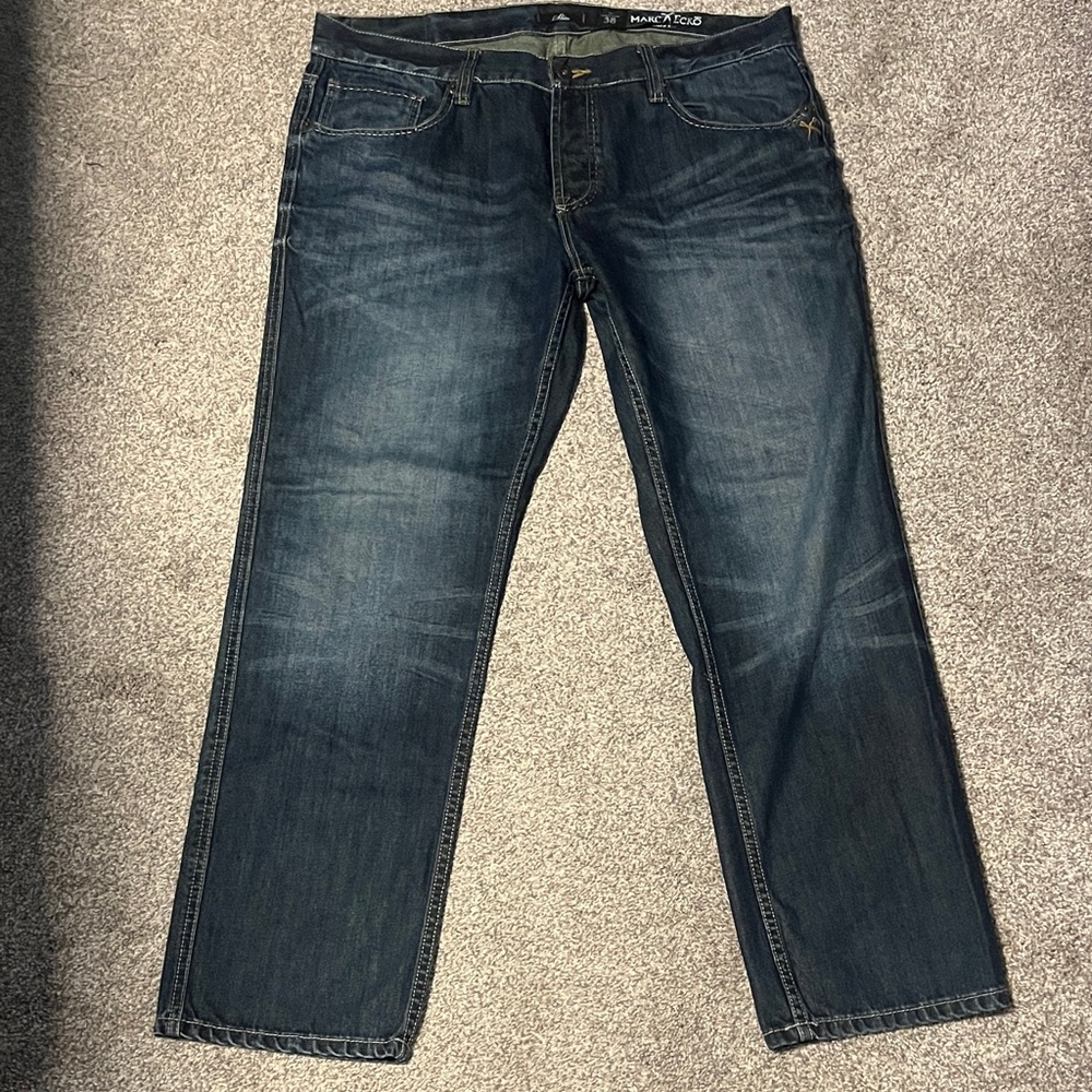 Marc Ecko Men's Deep Indigo Slim Cut Straight Jeans